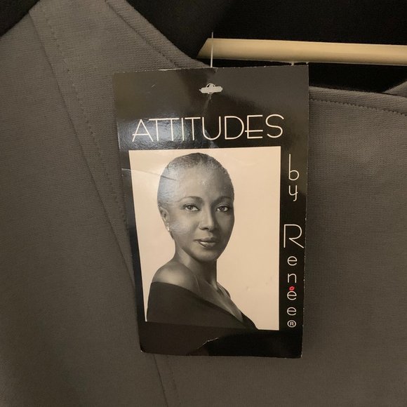 New Attitudes by Renee Gray And Black Zippered Jacket Size Large - Picture 4 of 13